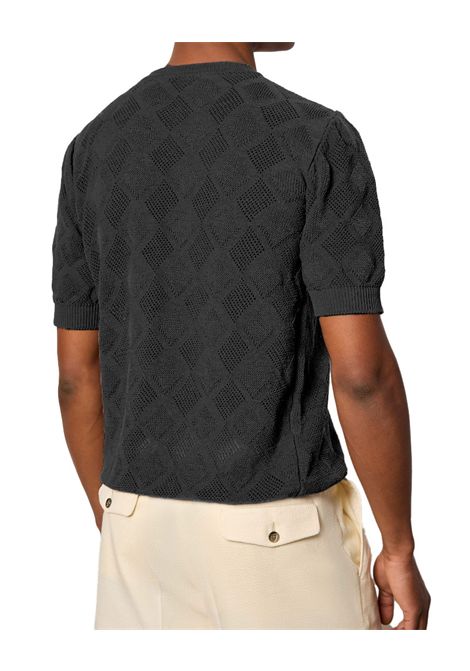 Maglia LBM 1911 uomo 6400 59062 nera manica corta traforata L.B.M. 1911 | T-shirt | 5906264008
